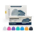 Caja con ESPEJO para placas/ortodoncia/dentadura, caja x 14u de colores surtidos. EVODEN
