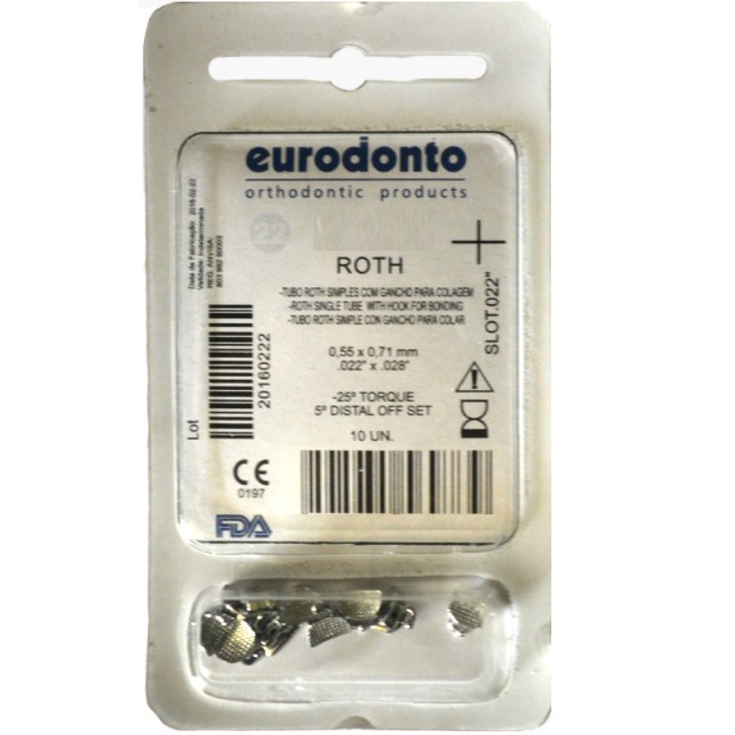 Tubo simple para cementar 1º Molar, blister x 10u. EURODONTO