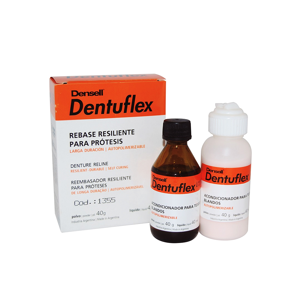 Rebasado larga duración Dentuflex, 40ml + 40g + accesorios. DENSELL