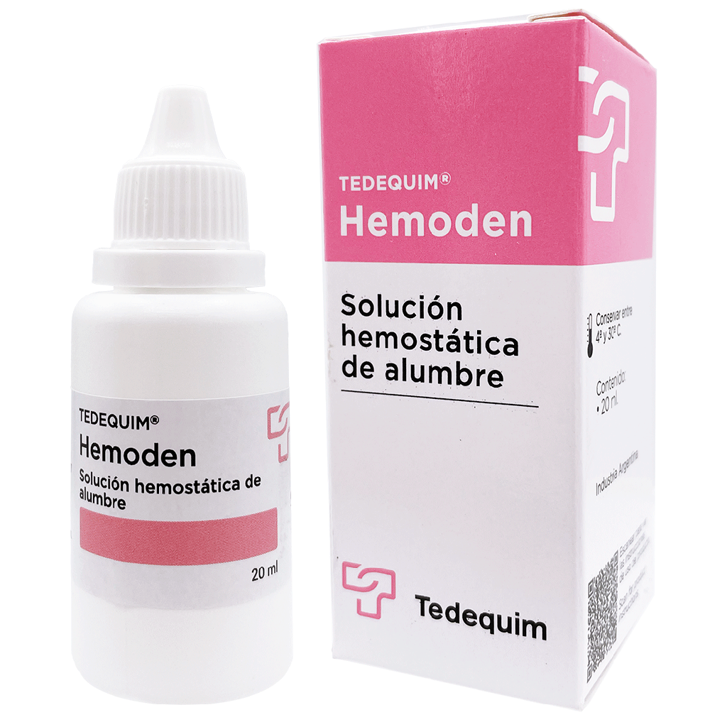 Solución hemostática de alumbre para uso tópico HEMODEN, 20ml. TEDEQUIM