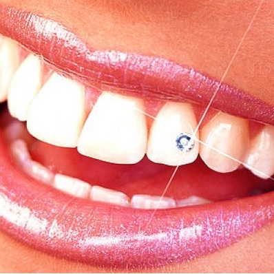 Piercing dental de finos cristales facetados, blister x 4u. CRISTAL