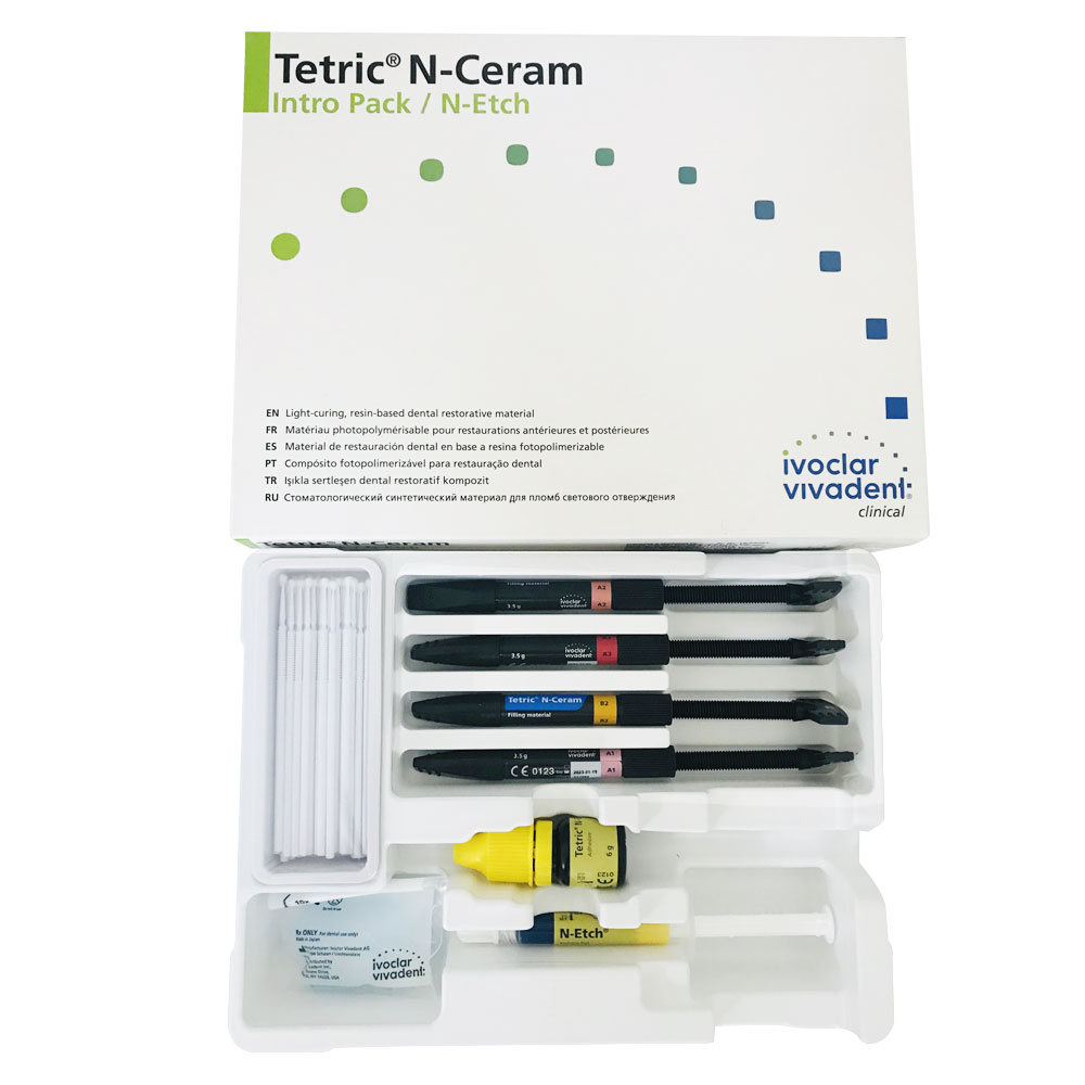 Kit composite tetric N-ceram, intro pack, , 4 jer. + adhes.+ ácido. IVOCLAR