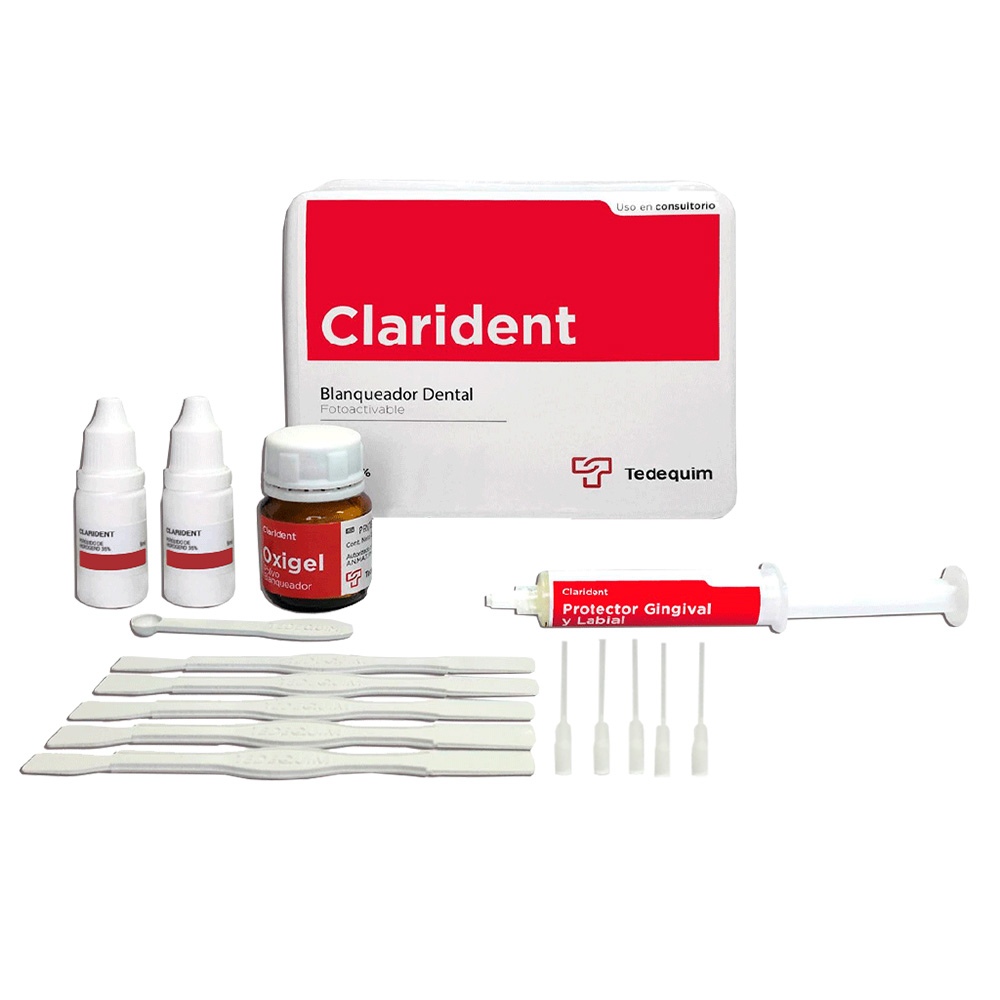 Blanqueamiento dental Clarident, Avio Fotoactivable al 38% para 4 pacientes. TEDEQUIM