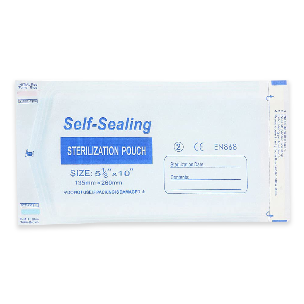 Pouch para esterilización 13.5cm x 28cm, cierre autoadhesivo. COTISEN