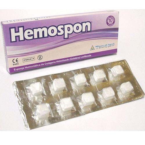 Esponja hemostática. HEMOSPON