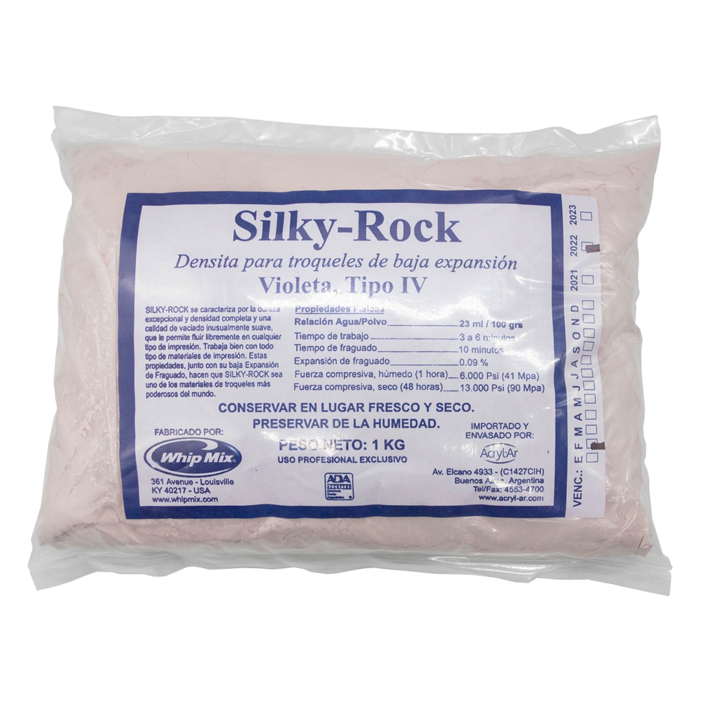 Yeso silky rock tipo 4, violeta x 1Kg. WHIP MIX