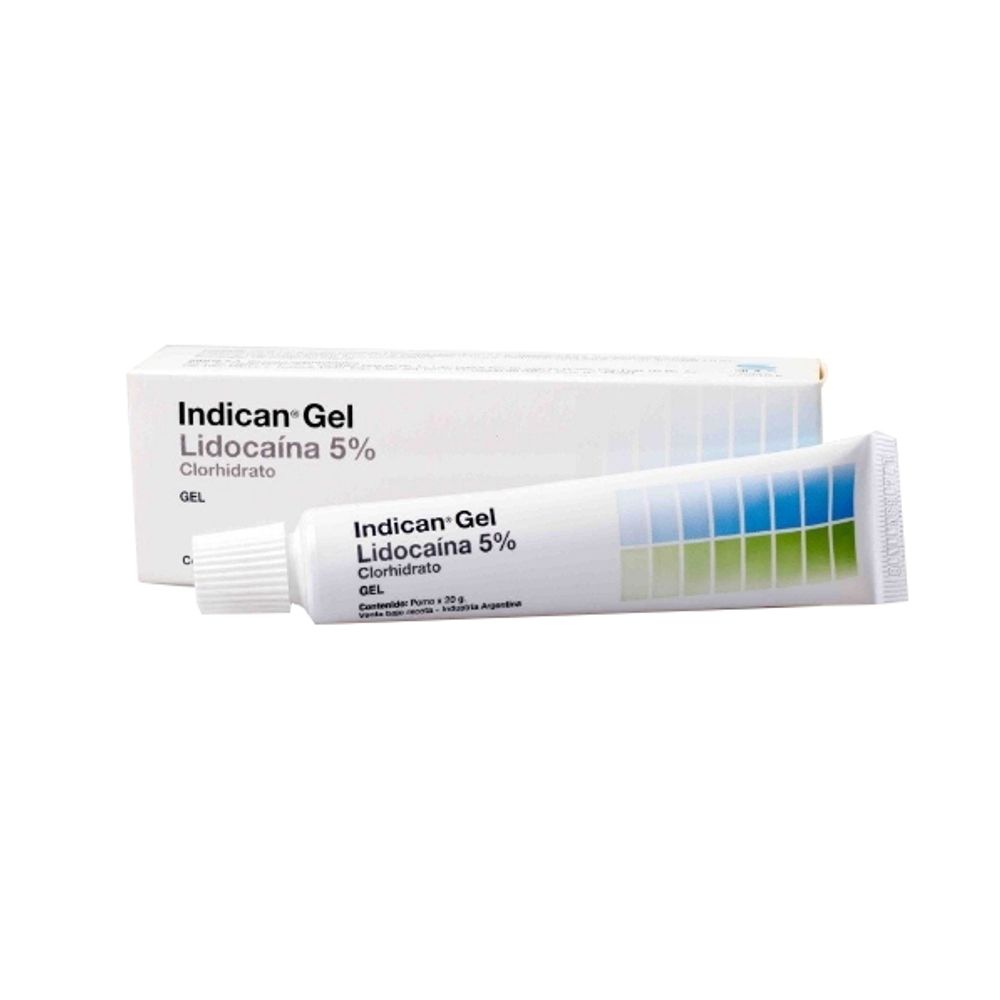 Anestesia Indican tópica en gel, Lidocaína Clorhidrato 5%, 20g. SIDUS