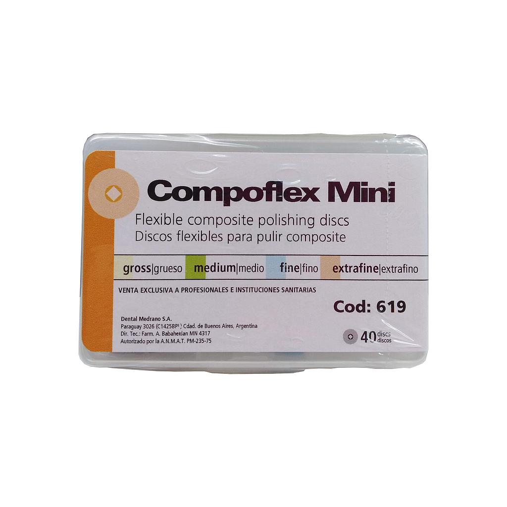 Discos de lija Compoflex Mini, para pulido de composite, kit x 40u. DENSELL