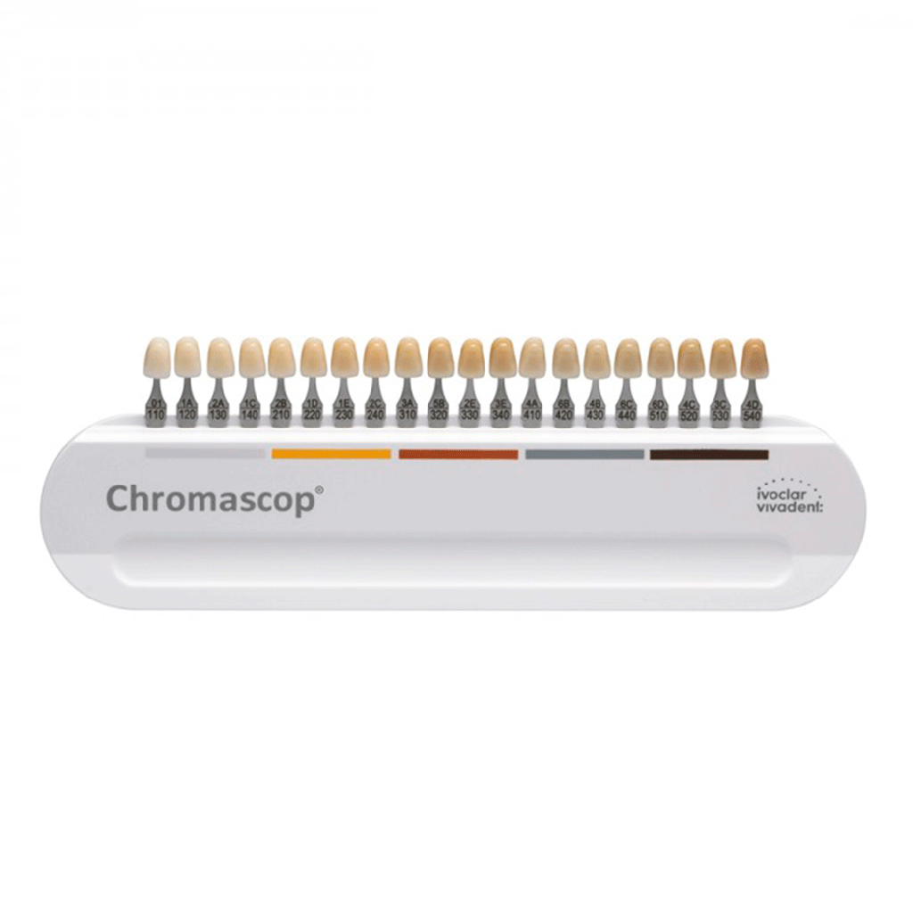 Muestrario de colores de dientes CHROMASCOP. IVOCLAR