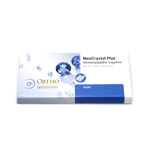 [C007790] Bracket de zafiro,NEO CRYSTAL PLUS,  ROTH .022, hooks en 3"4"5".ORTHO ORGANIZERS