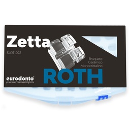 [C008250] Bracket de zafiro Zetta, super cristalino, Roth 0.22 c/hooks, caso x 20u. EURODONTO