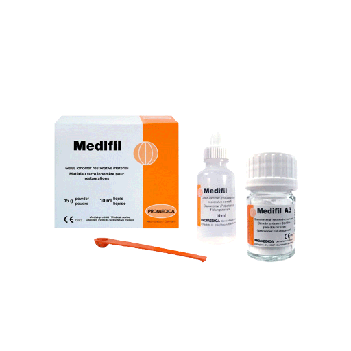 [C008836] Ionómero de vidrio tipo 2 MEDIFIL para obturaciones, Avío 15gr + 10ml.  PROMEDICA