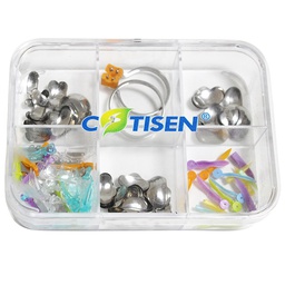 [C009680] Mini Kit Premium con 143 piezas de matrices, cuñas, anillos y accesorios. COTISEN