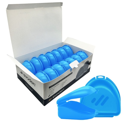 Caja para placas/ortodoncia/dentadura, caja x 14u de colores unico. EVODEN