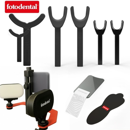 [C033803] Kit de iluminación 902 Resolut2 + kit basico Negro autoclavable, x 8 piezas c/espejo y contraste. FOTODENTAL