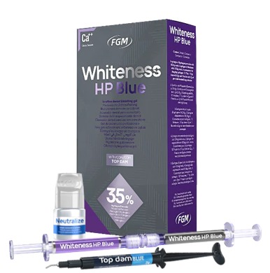 [C044262] Blanqueamiento, Whiteness HP Blue 35% - kit 6 jerg 1,2g + barrera gin. de uso consultorio . FGM