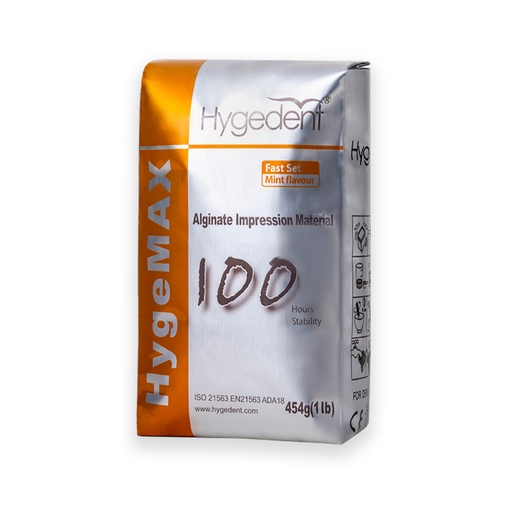 [C057468] Alginato HYGEMAX, más de 100hs de estabilidad, x 454g. HYGEDENT