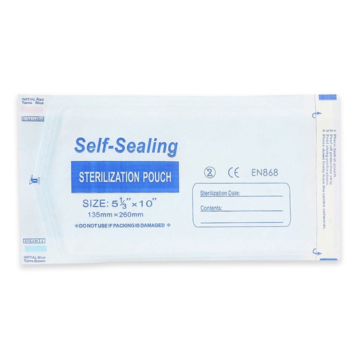 [C069782] Pouch para esterilización 13.5cm x 28cm, cierre autoadhesivo. COTISEN