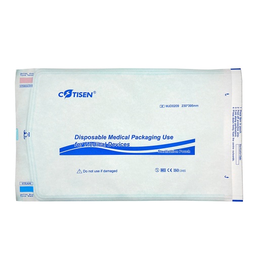 [C069784] Pouch para esterilización 23cm x 39.5cm, cierre autoadhesivo. COTISEN
