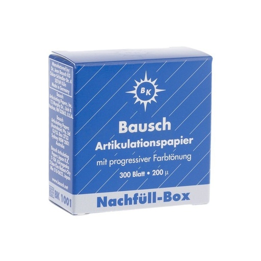 [C070146] Papel de Articular Bk 1001 Azul x 300 hojas de 200 microns. BAUSCH