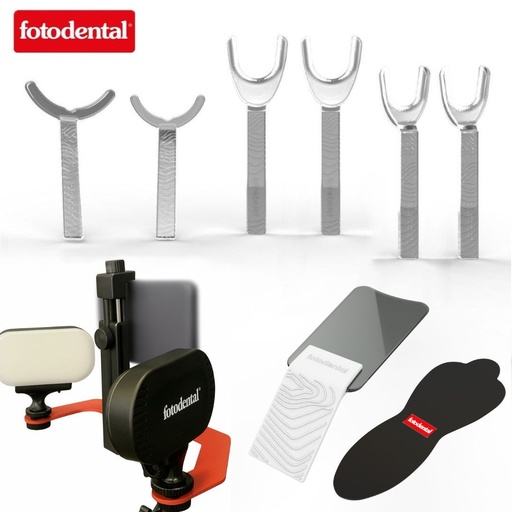 [C078218] Kit de iluminación 900 Resolut2 + Kit Basico Cristal, x 8 piezas c/espejo y contraste. FOTODENTAL