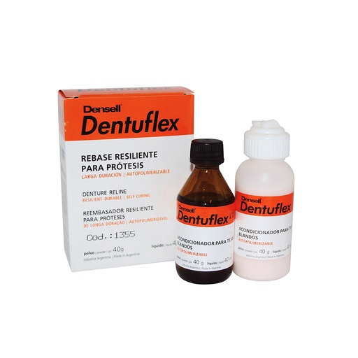 [C002337] Rebasado larga duración Dentuflex, 40ml + 40g + accesorios. DENSELL