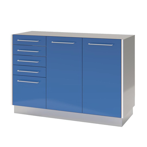 Mueble bajo mesada. Modulo cajonera + dos puertas. Linea Cronos. FORMS & CO