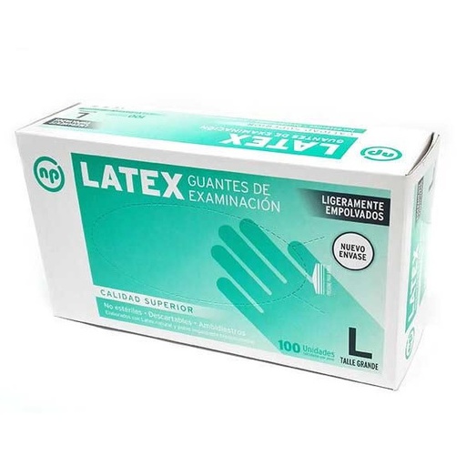 Guantes LATEX, caja x 100u. NP