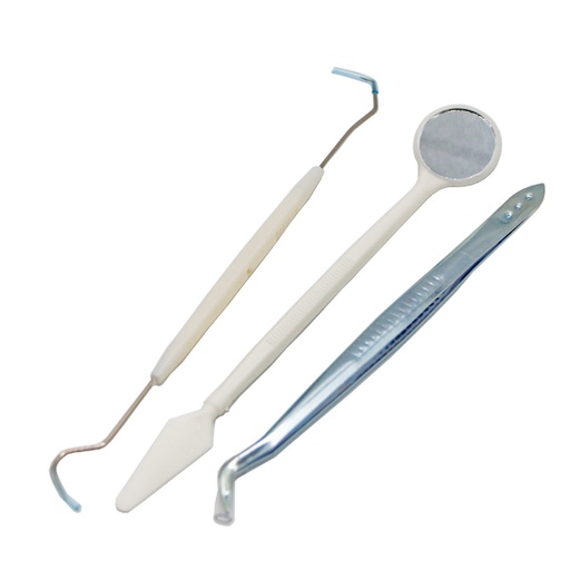 [C003725] KIT Triada descartable para diagnóstico en pouch (espejo + pinza de algodón + explorador). COTISEN