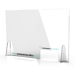 [C004029] Mampara protectora de acrílico con ventanilla - 90 x 60 cm (4mm de espesor)